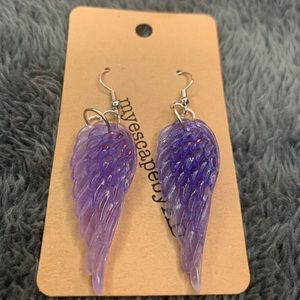 Purple Wing Earrings